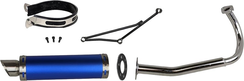 RedCap High Performance Exhaust System Muffler for GY6 50cc Scooter Moped TaoTao Jonway Kymco 139QMB (Blue) - Image 3